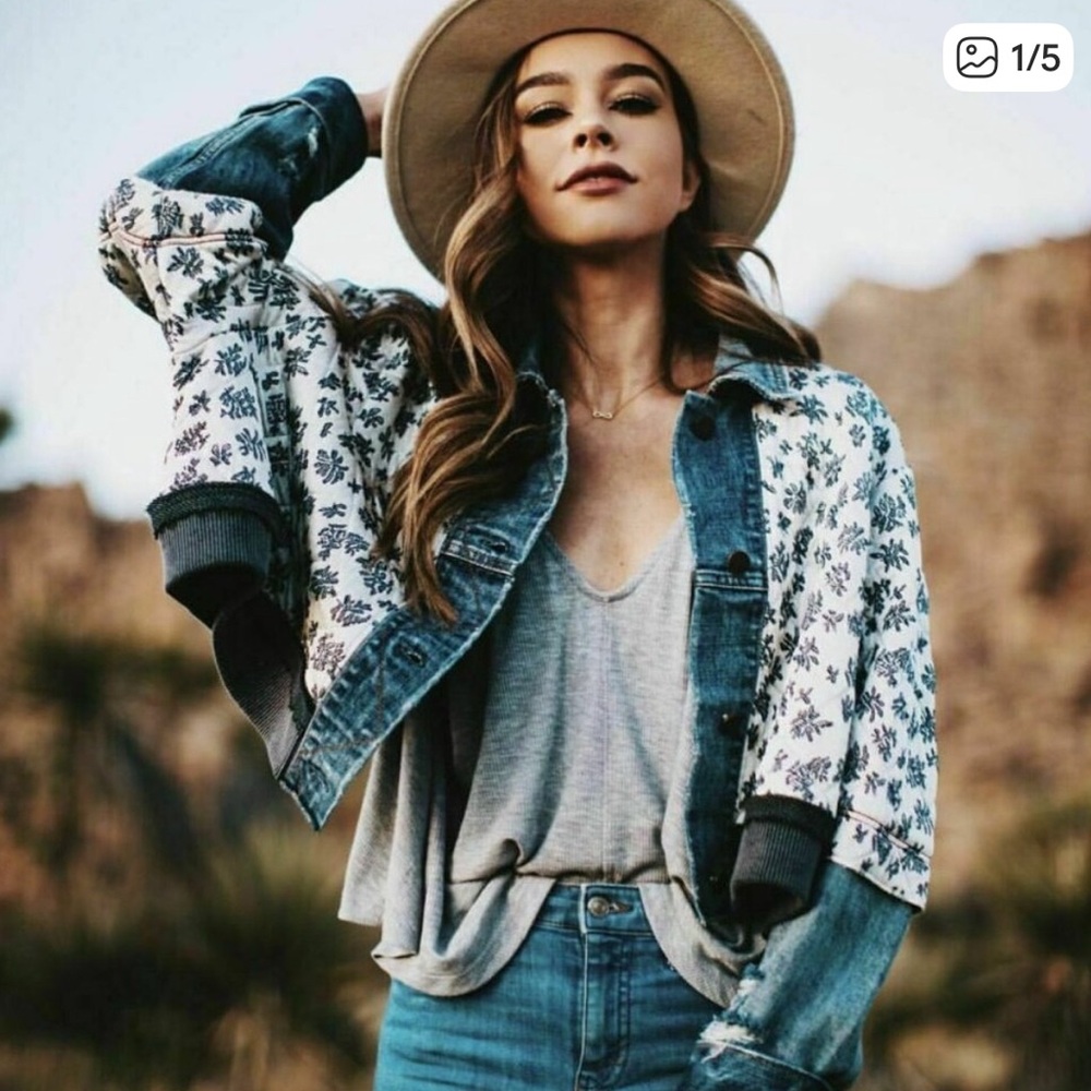 Free People Ditsy Denim Jacket